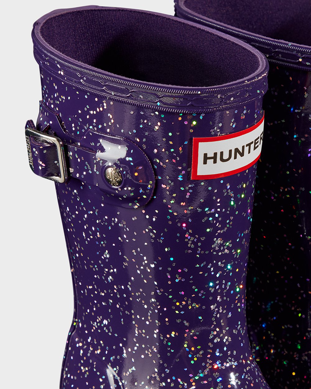 Bottes de Pluie Hunter Original Petits Giant Glitter Enfant Bleu Violette YZNXHFC-98